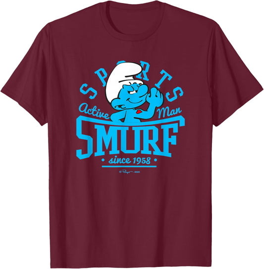 The Smurfs Sports Smurf Hefty Fitness T-Shirt - T-Shirt | Maroon