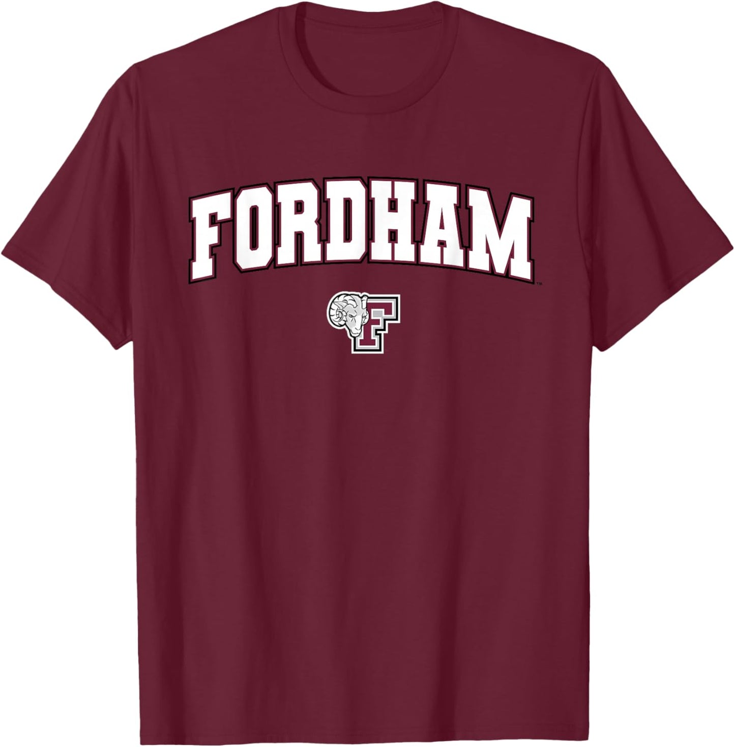 Fordham University Rams Arch Logo T-Shirt - T-Shirt | Maroon