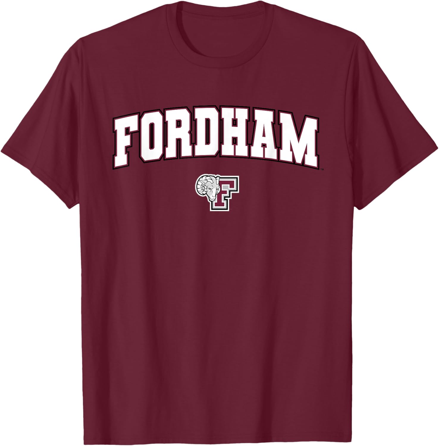 Fordham University Rams Arch Logo T-Shirt - T-Shirt | Maroon