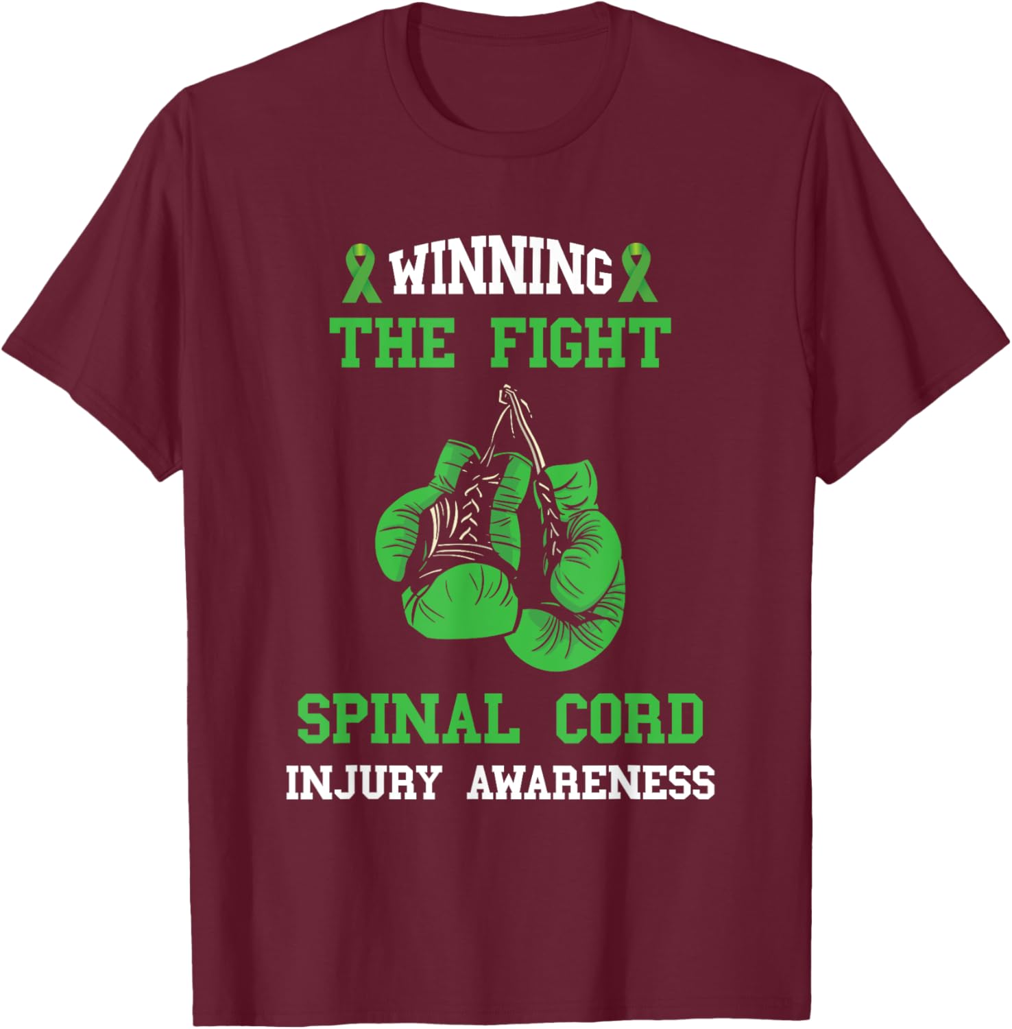 Spinal Cord Injury Warrior Winning Fight Spinal Cord Injury T-Shirt - T-Shirt | Maroon