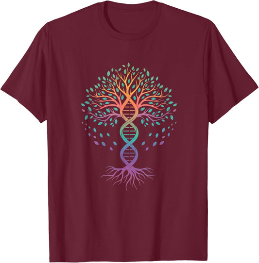 Teacher DNA Tree of Life, Biology Teacher, Science Teacher T-Shirt - T-Shirt | Maroon