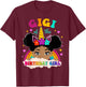 Gigi of The Birthday Girl Rainbow Afro Melanin Unicorn T-Shirt - T-Shirt | Maroon