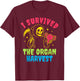 I Survived, The Organ Harvest, Funny T-Shirt - T-Shirt | Maroon