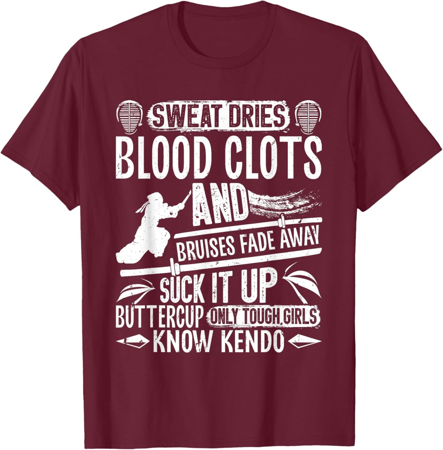 Kendo Sinobi Japanese Martial Arts Training Samurai Kendo T-Shirt - T-Shirt | Maroon