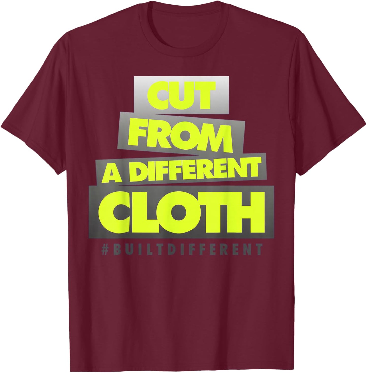 Neon Yellow Black Cool Grey Graphic Match T-Shirt - T-Shirt | Maroon