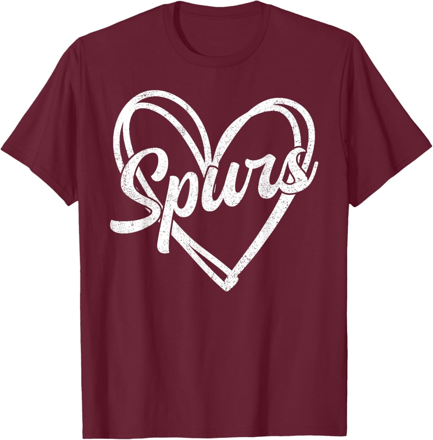 Retro Vintage Spurs Heart T-Shirt - T-Shirt | Maroon
