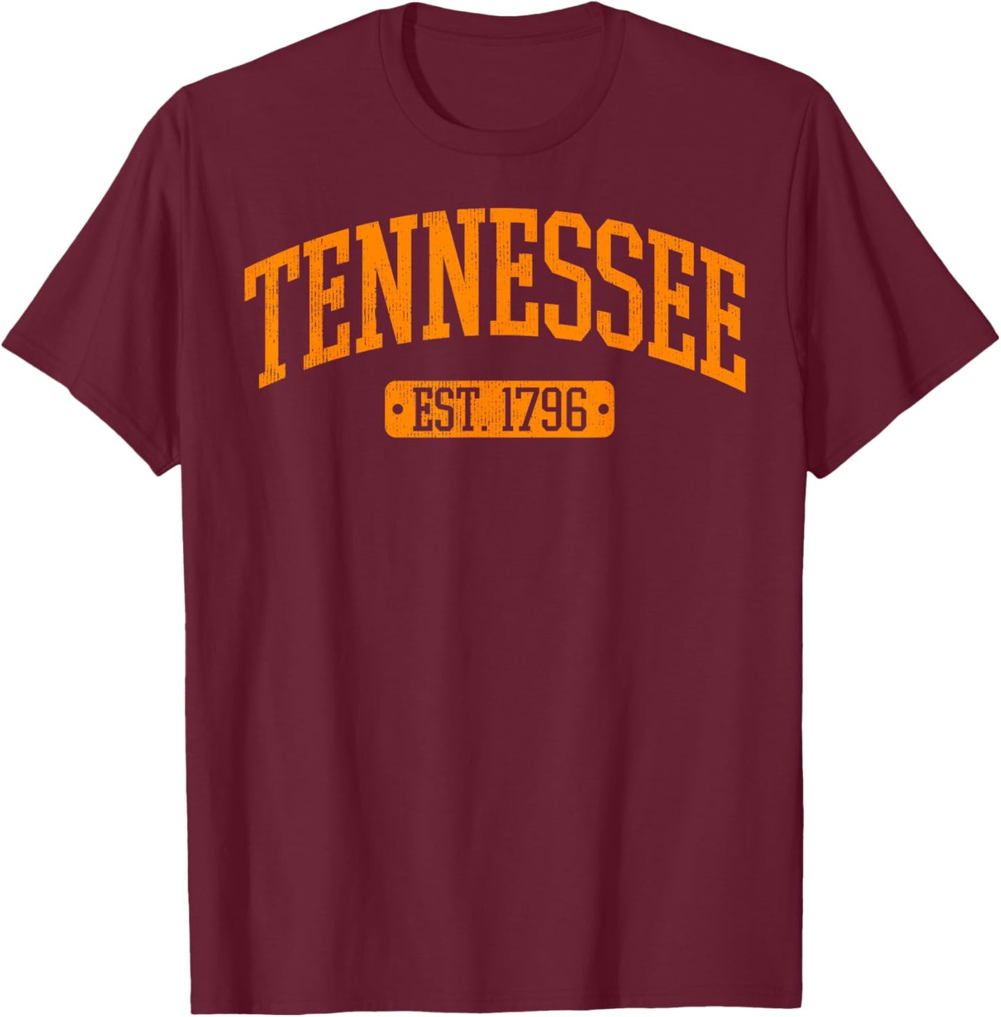 Classic TN Orange Print Retro Varsity Vintage Tennessee T-Shirt - T-Shirt | Maroon