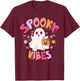 Groovy Spooky Vibes Cute Boo Ghost Halloween Costumes Girls T-Shirt - T-Shirt | Maroon