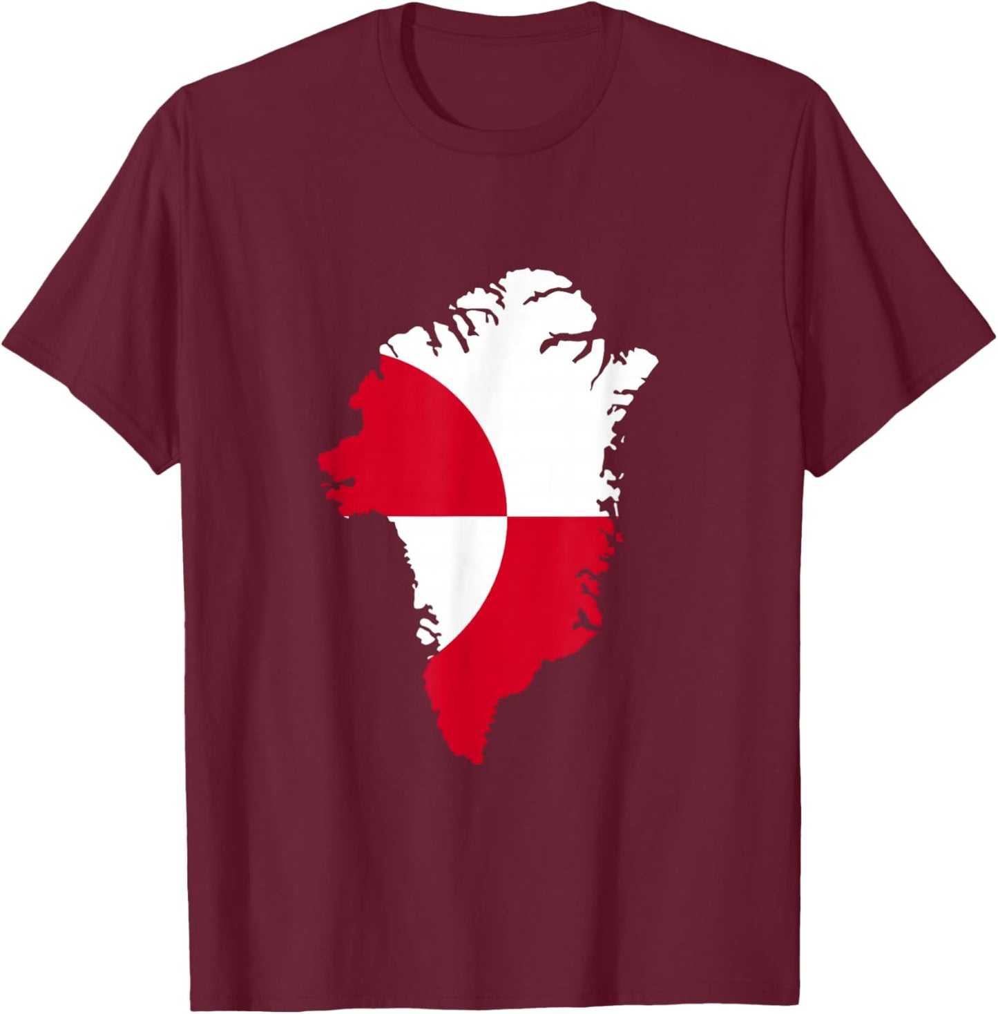 Greenland Flag Shirt, Greenland Map, Greenland T-Shirt - T-Shirt | Maroon