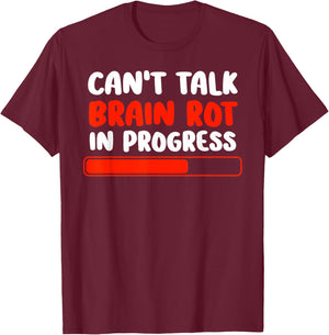 Brain Rot Shirt for Kids Brainrot Meme Funny Gamers Boys T-Shirt - T-Shirt | Maroon