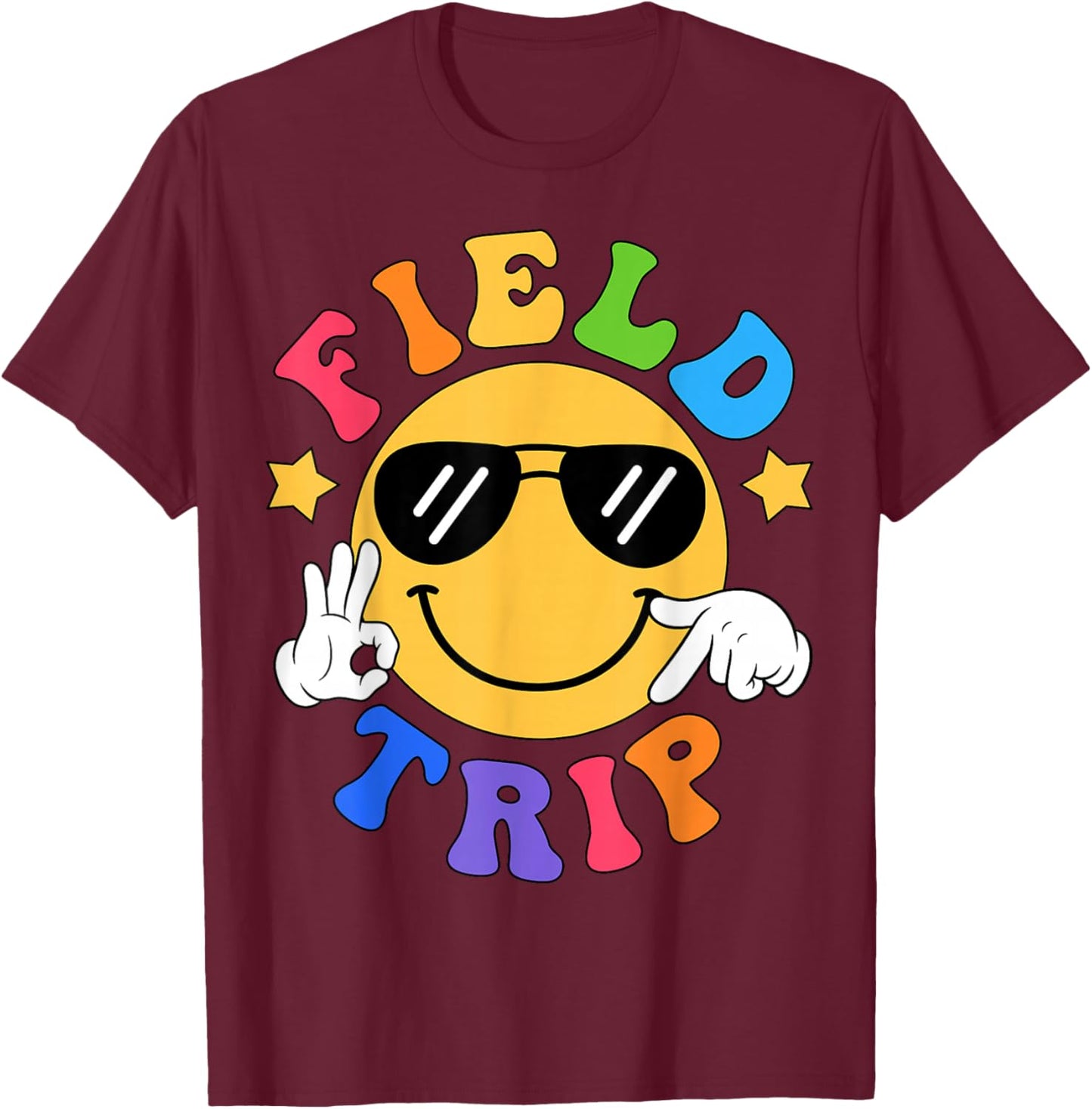Field Trips 67 School Team for Teacher Kids Field Day 2026 T-Shirt - T-Shirt | Maroon