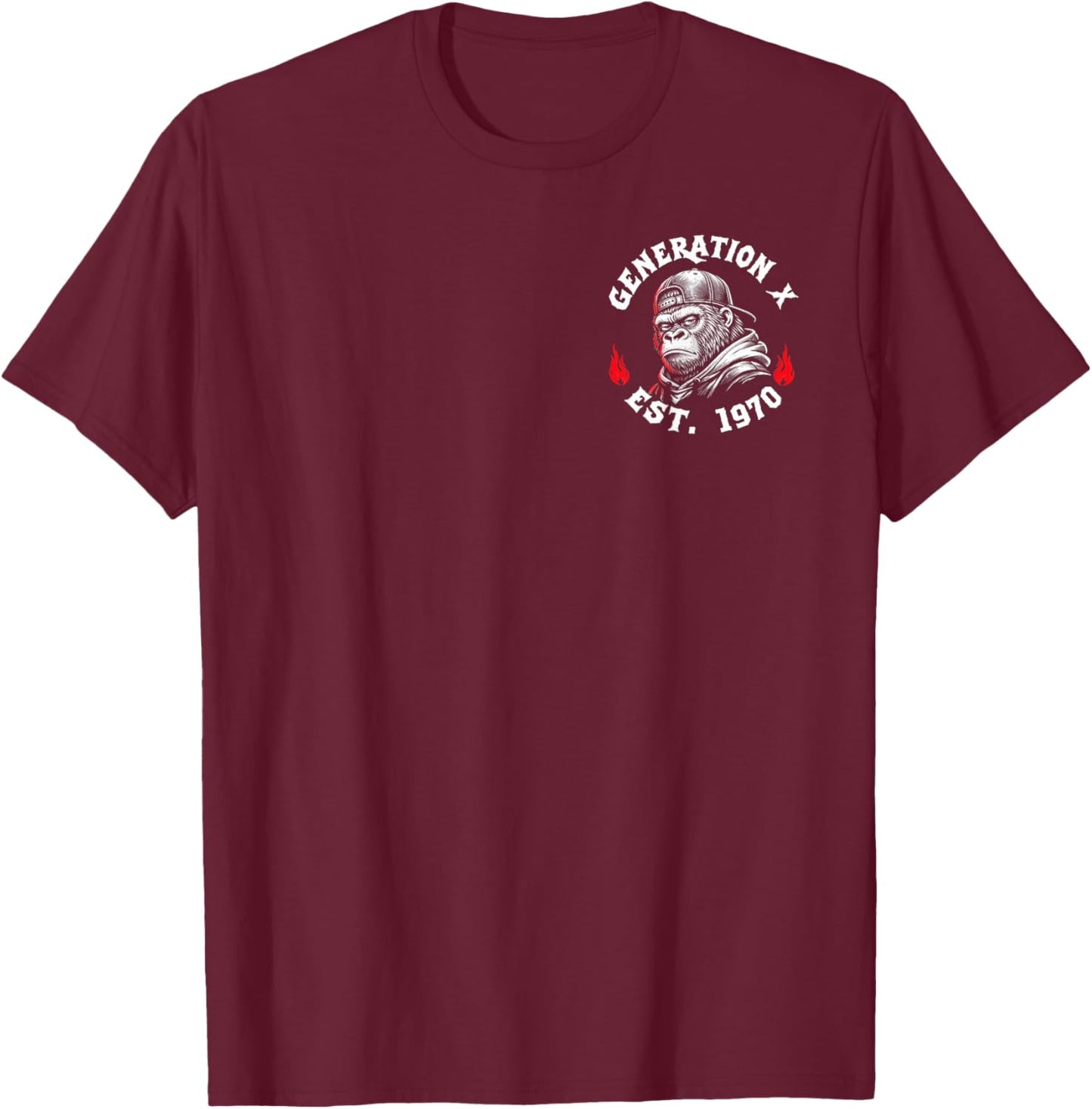 (2 Sided) Gen X EST 1970 There's A 99% Chance I Don't Care T-Shirt - T-Shirt | Maroon