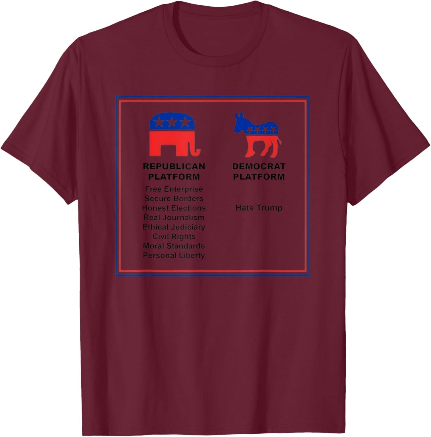 Vote Republican Evolution Trumplican Conservative Platform T-Shirt - T-Shirt | Maroon