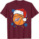 NBA Oklahoma City Thunder Christmas Santa Hat Ball T-Shirt - T-Shirt | Maroon