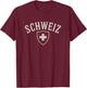 Schweiz Vintage Shield Swiss Heritage Pride T-Shirt - T-Shirt | Maroon