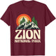 Zion National Park Souvenir Outdoors Hiking T-Shirt - T-Shirt | Maroon