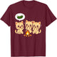 Funny Cute Cats Scared of Cucumber - Frightened of Zucchini T-Shirt - T-Shirt | Maroon