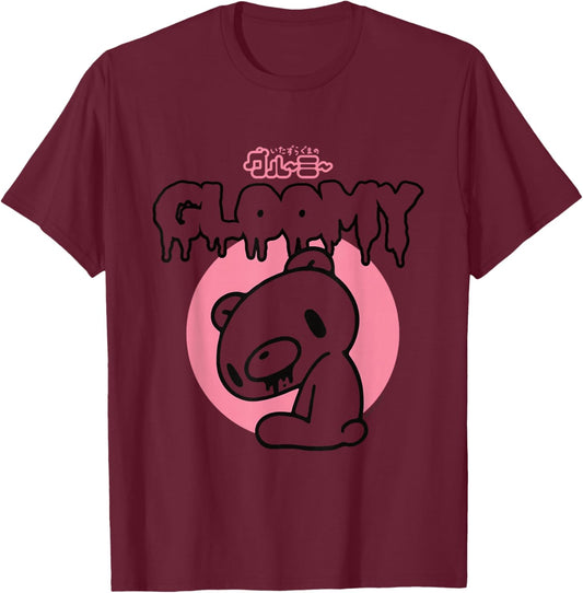 Gloomy Bear The Naughty Grizzly Horror Text Anime Manga T-Shirt - T-Shirt | Maroon