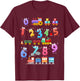 Maths Day Numbers Idea For Kids Train Themed Maths Number T-Shirt - T-Shirt | Maroon
