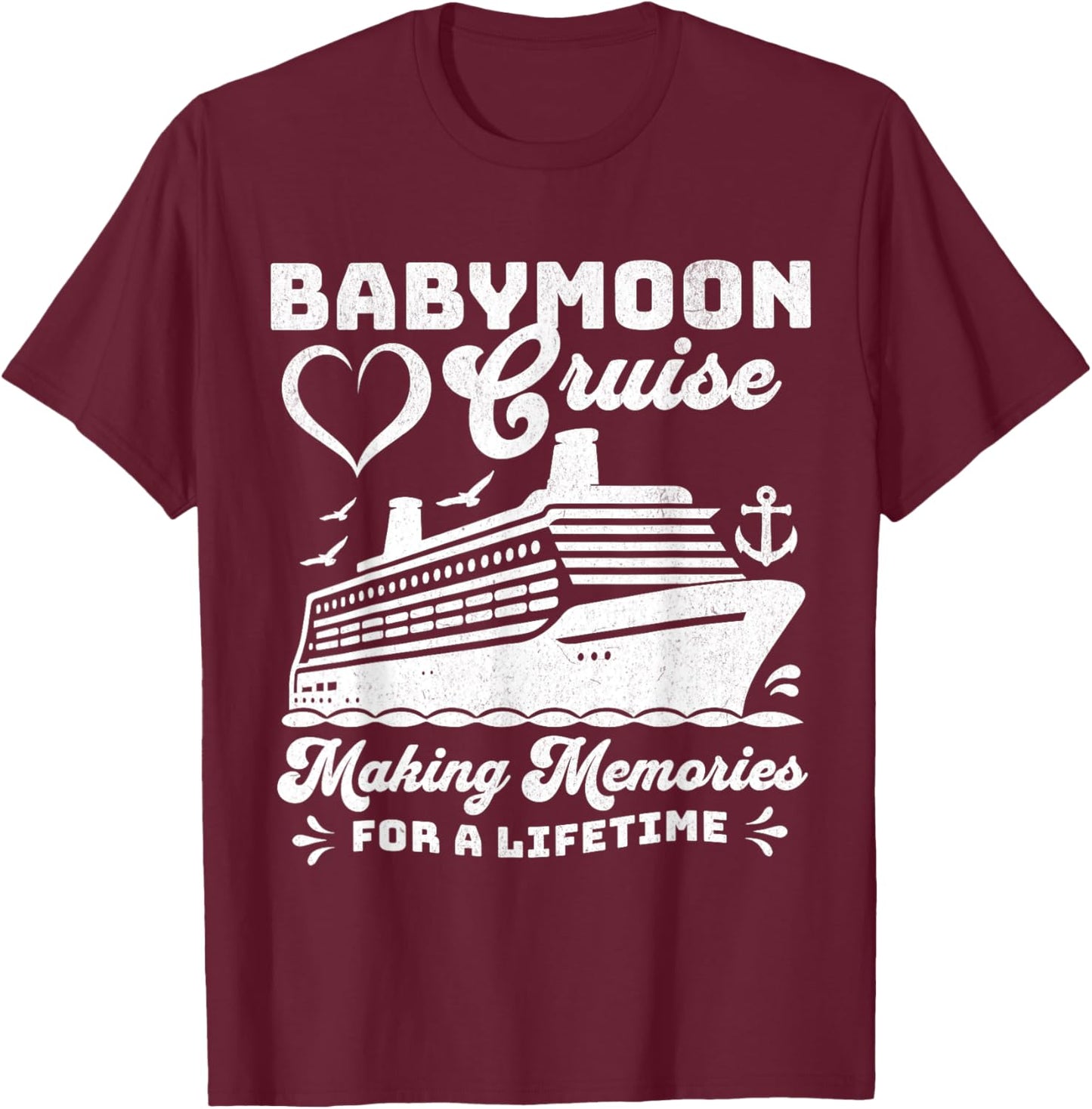 Babymoon Cruise Matching Family Group Vacation Pre Baby Trip T-Shirt - T-Shirt | Maroon
