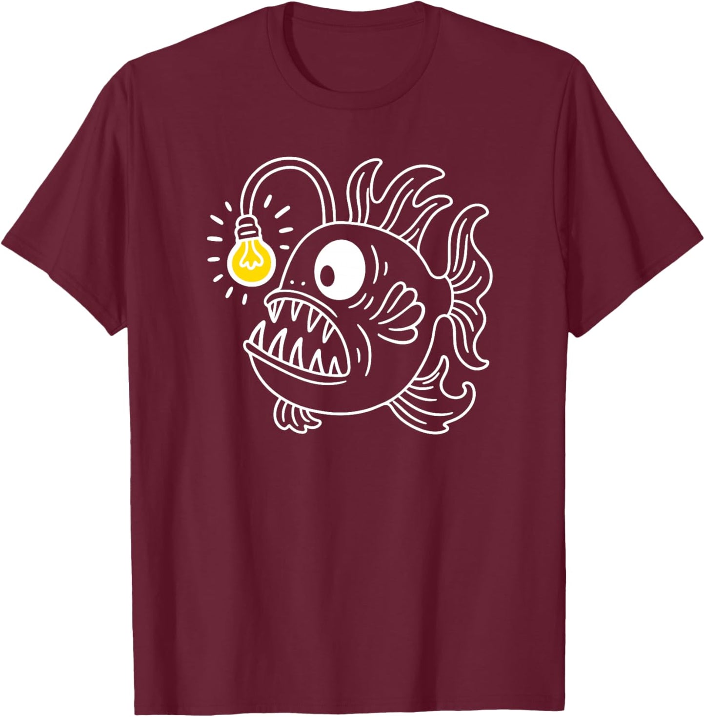 Poisson Lanterne, Abysses, Idée Lumineuse, Esprit Créatif Haut de Gamme T-Shirt - T-Shirt | Maroon