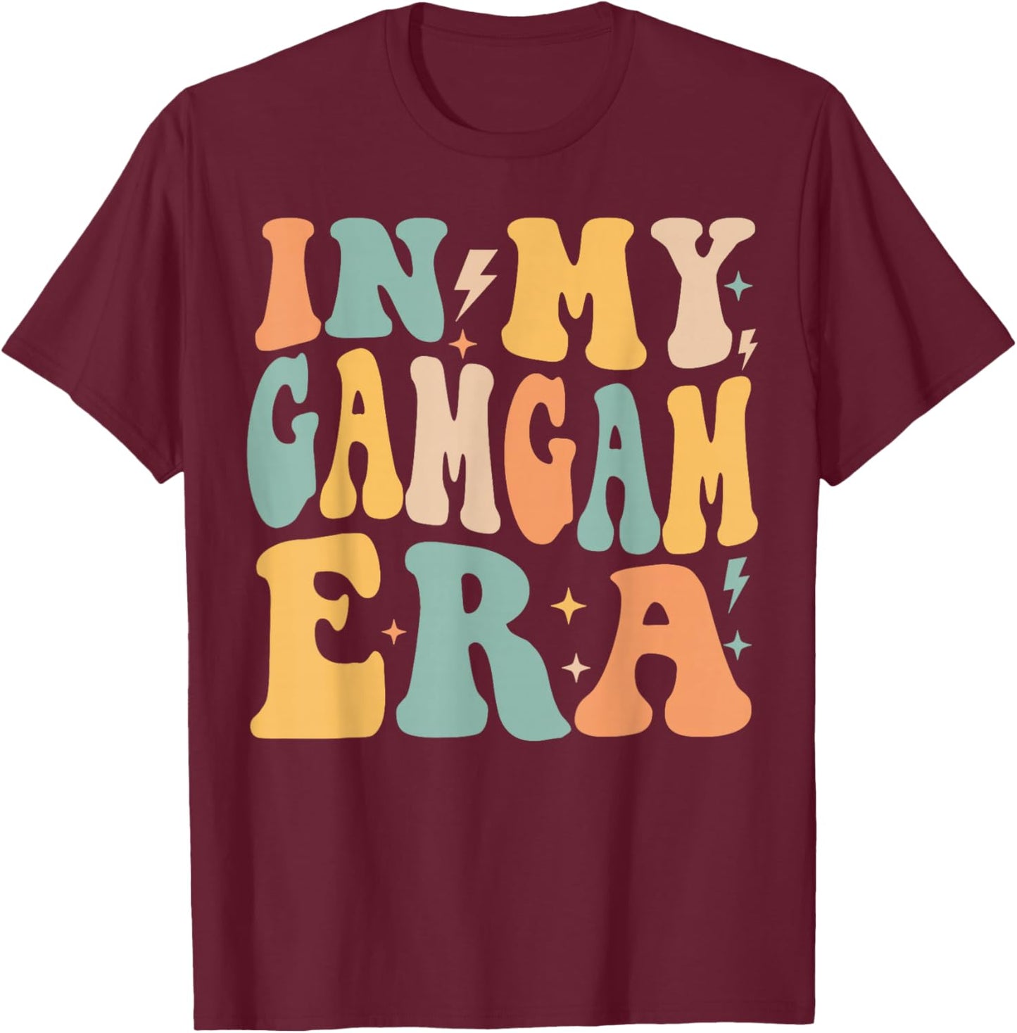 Retro Groovy In My Gamgam Era Mother's Day T-Shirt - T-Shirt | Maroon