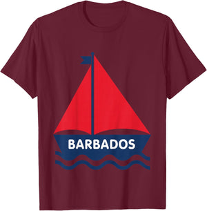 Barbados Sailboat Boys Girls Toddlers T-Shirt - T-Shirt | Maroon