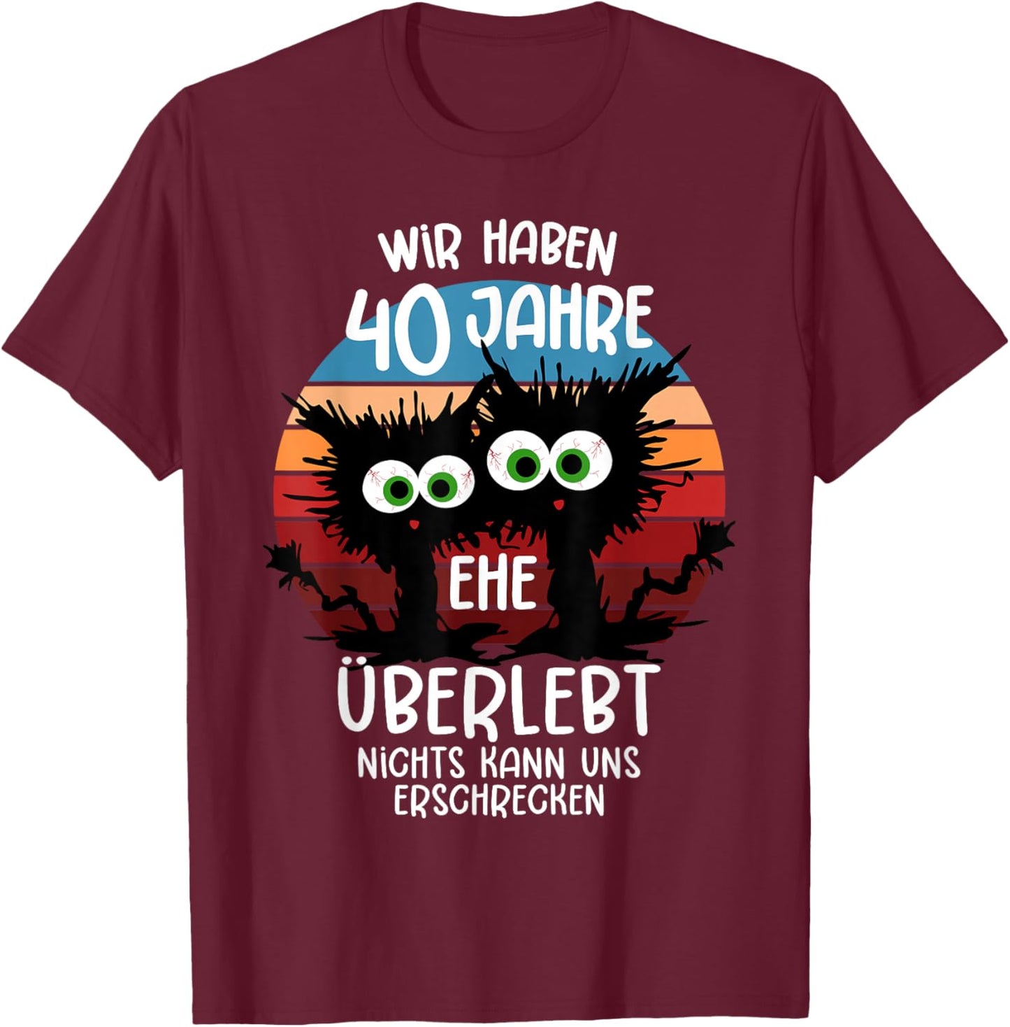 40 Years Married Ruby Wedding Anniversary 40th Anniversary T-Shirt - T-Shirt | Maroon