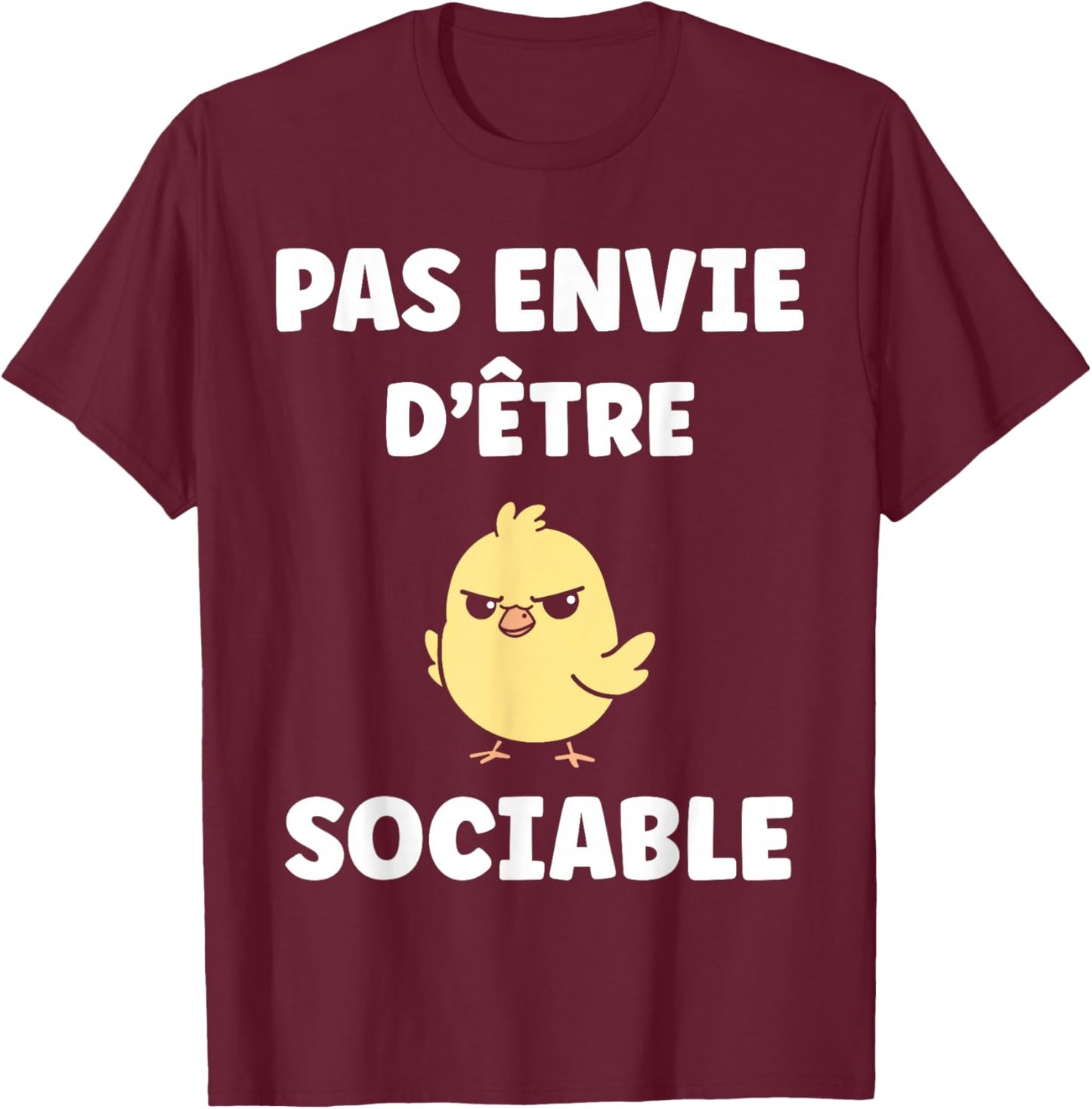Funny Funny Chick Grunt Funny Not Want to Be Sociable T-Shirt - T-Shirt | Maroon