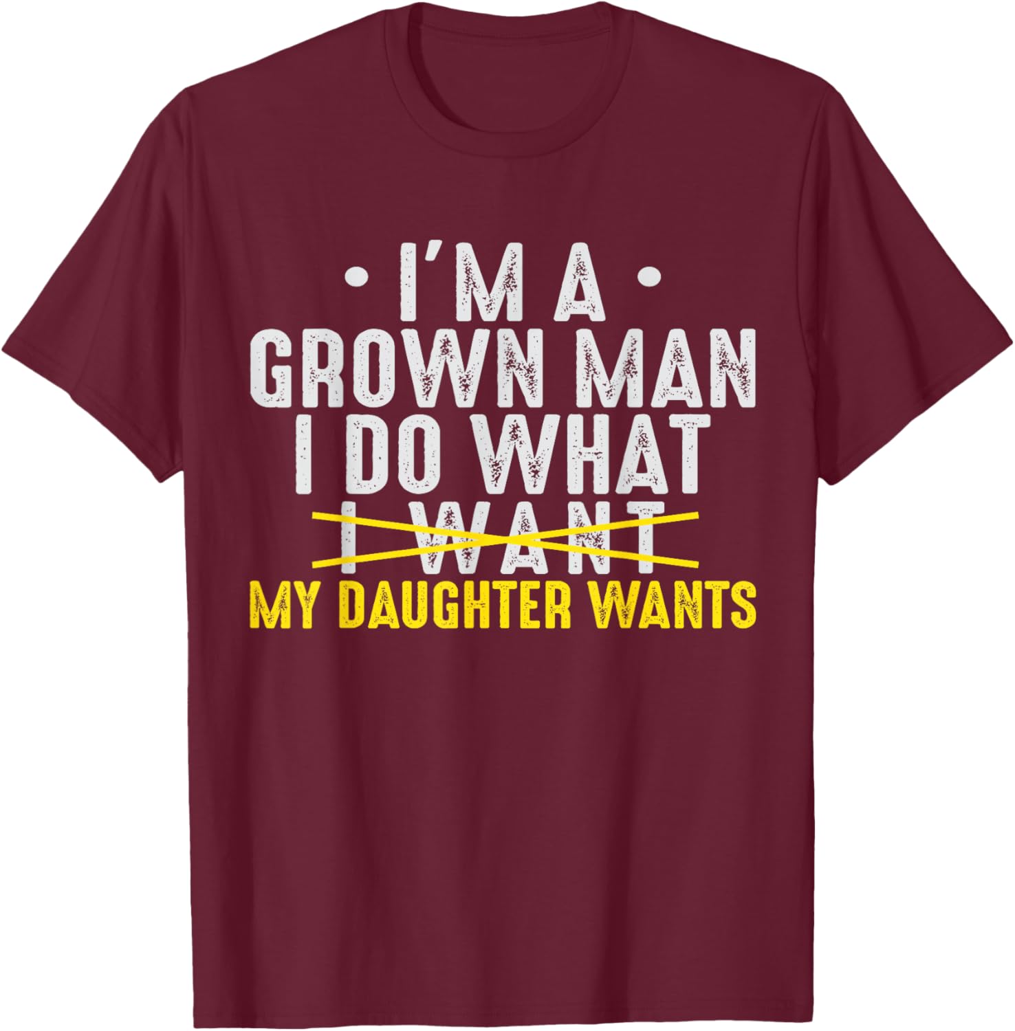 New Dad Est Girl Dad Grown Man Daughter Father's Day T-Shirt - T-Shirt | Maroon