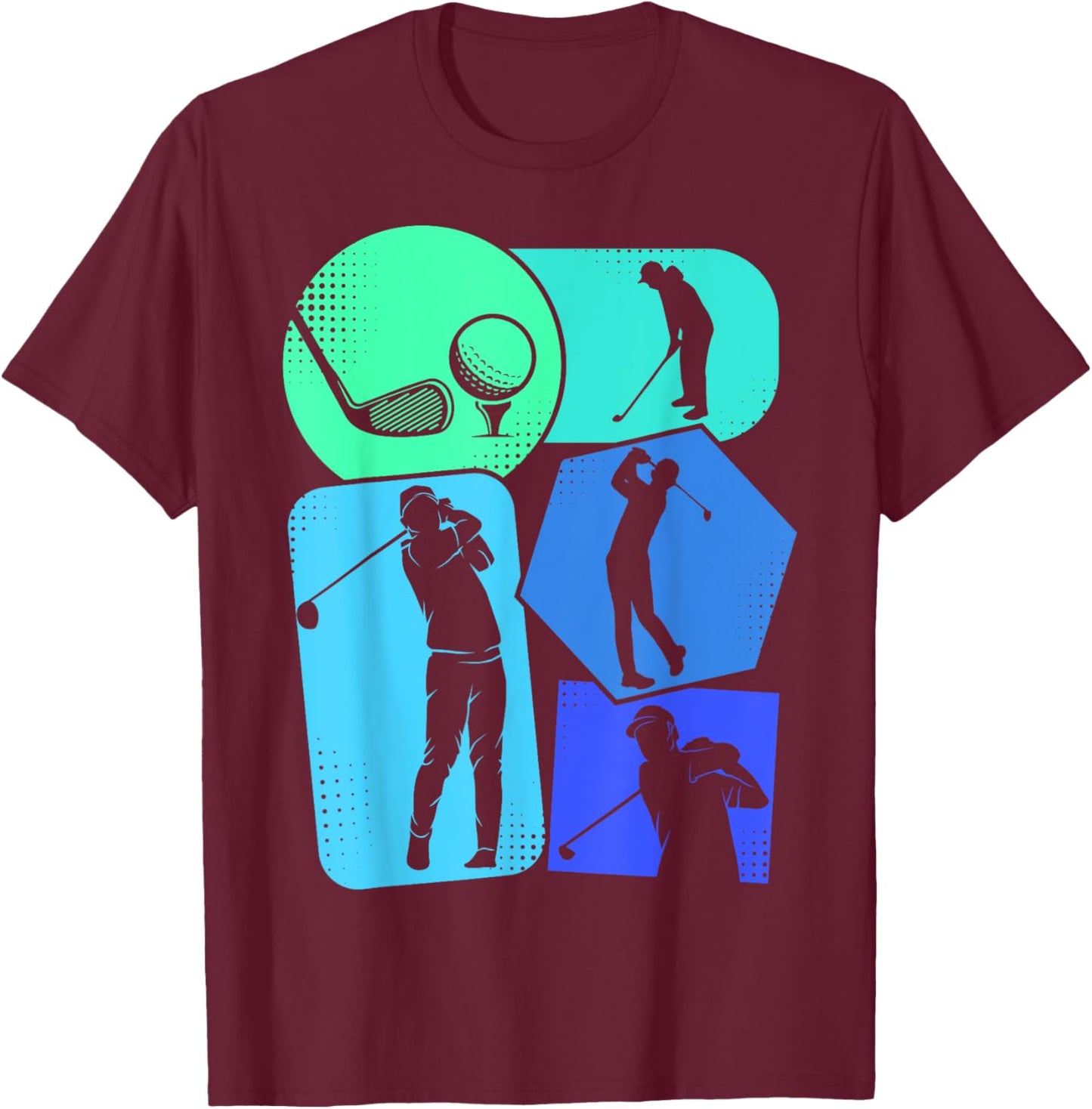 Golf Golfer Kids Boys Men Golfing T-Shirt - T-Shirt | Maroon