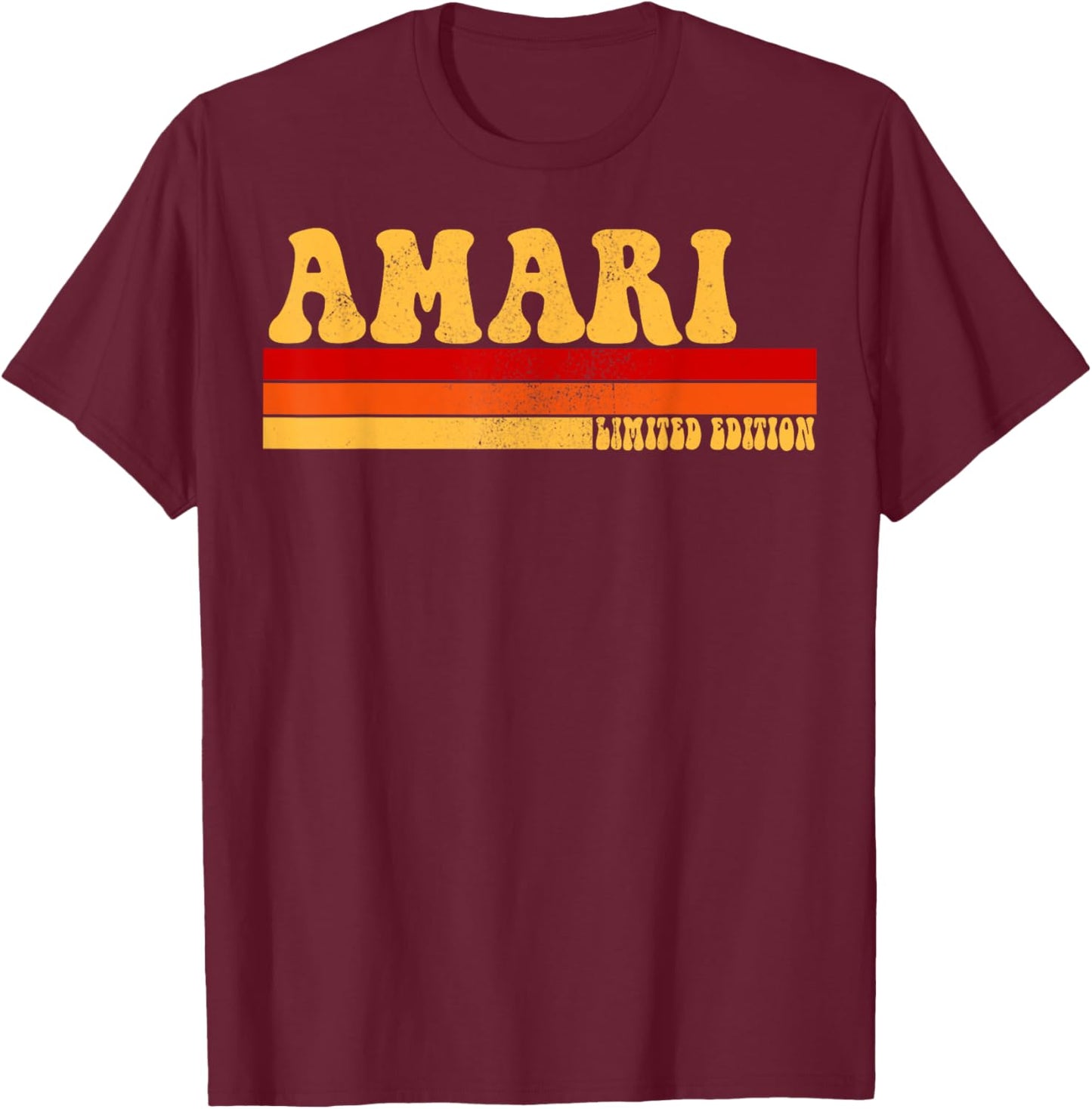AMARI Name Personalized Idea Men Retro Vintage AMARI T-Shirt - T-Shirt | Maroon