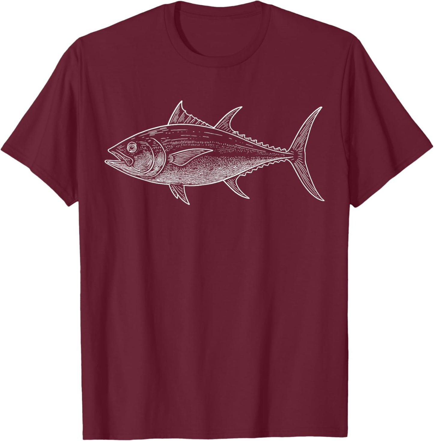 Tuna Illustration T-Shirt - T-Shirt | Maroon
