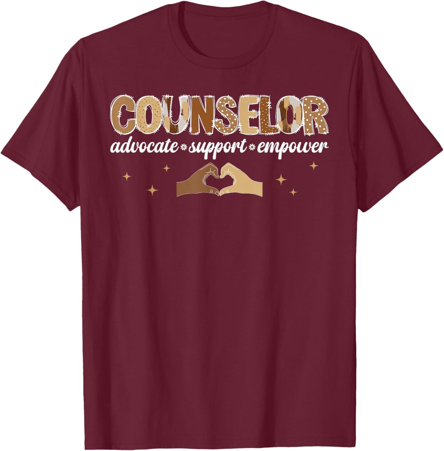Black Counselor Advocate Support Melanin Counselors T-Shirt - T-Shirt | Maroon