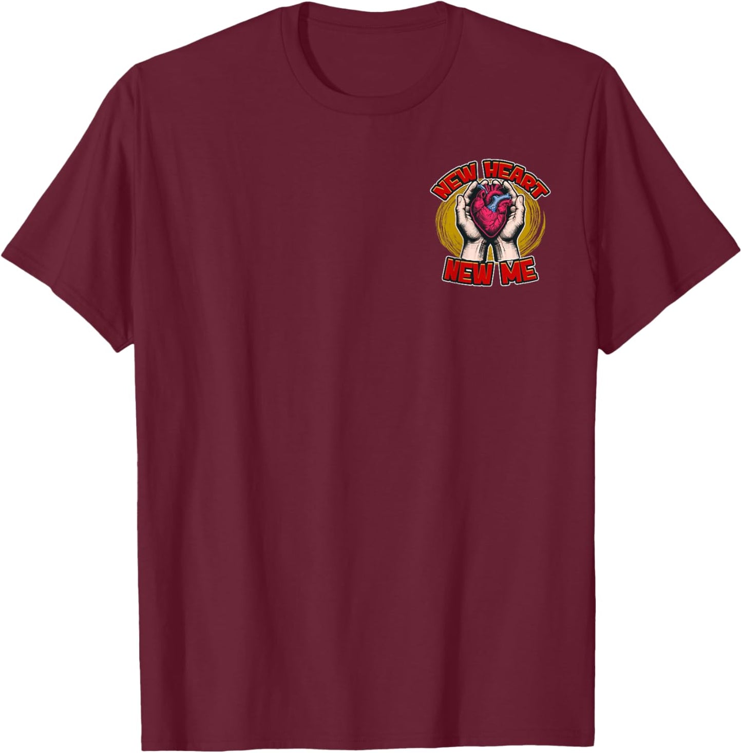 New Heart, New Me Transplant Survivor Minimalist T-Shirt - T-Shirt | Maroon