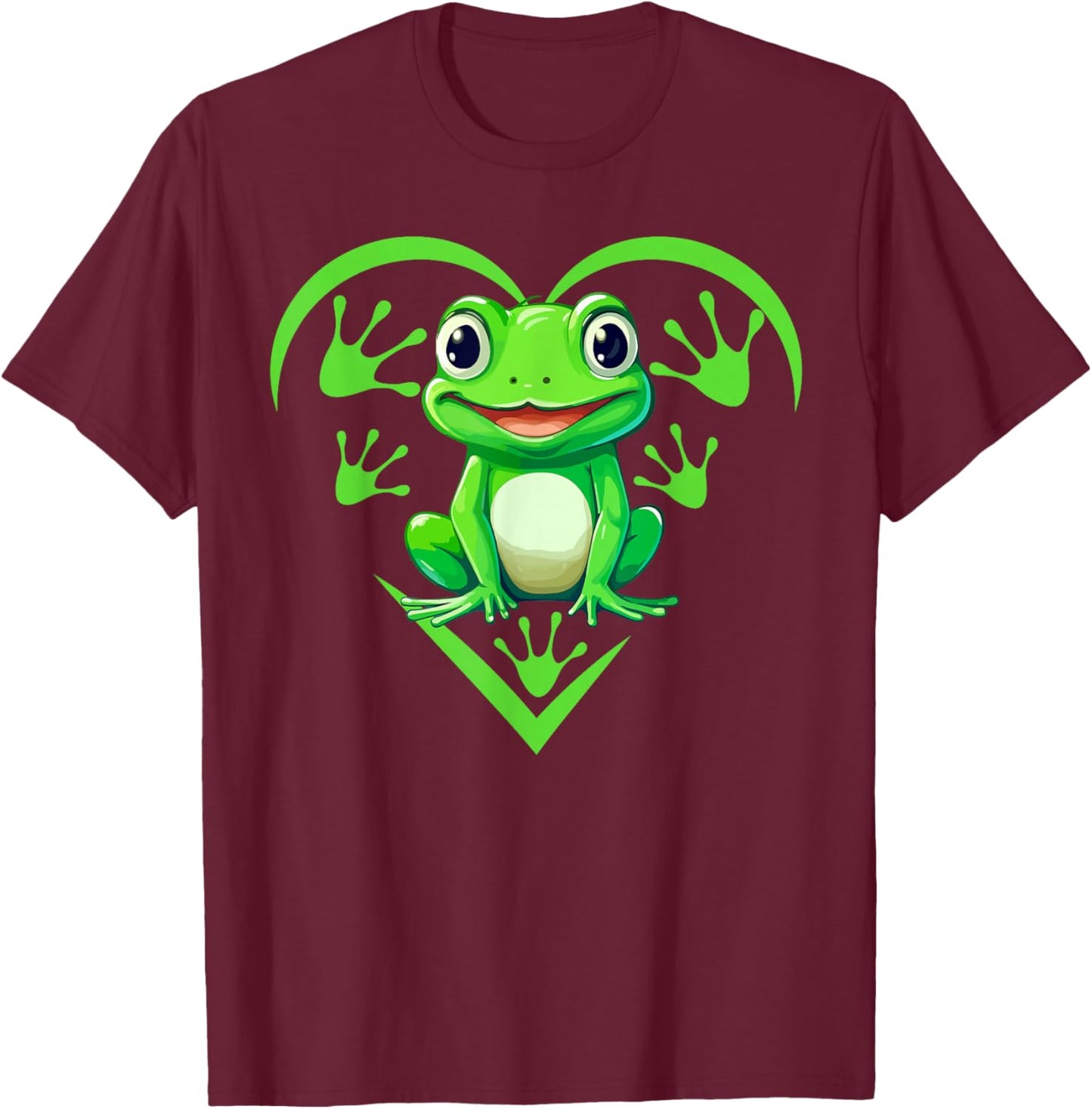 Frog Women Girls Frog lover Tie-Dye Heart T-Shirt - T-Shirt | Maroon