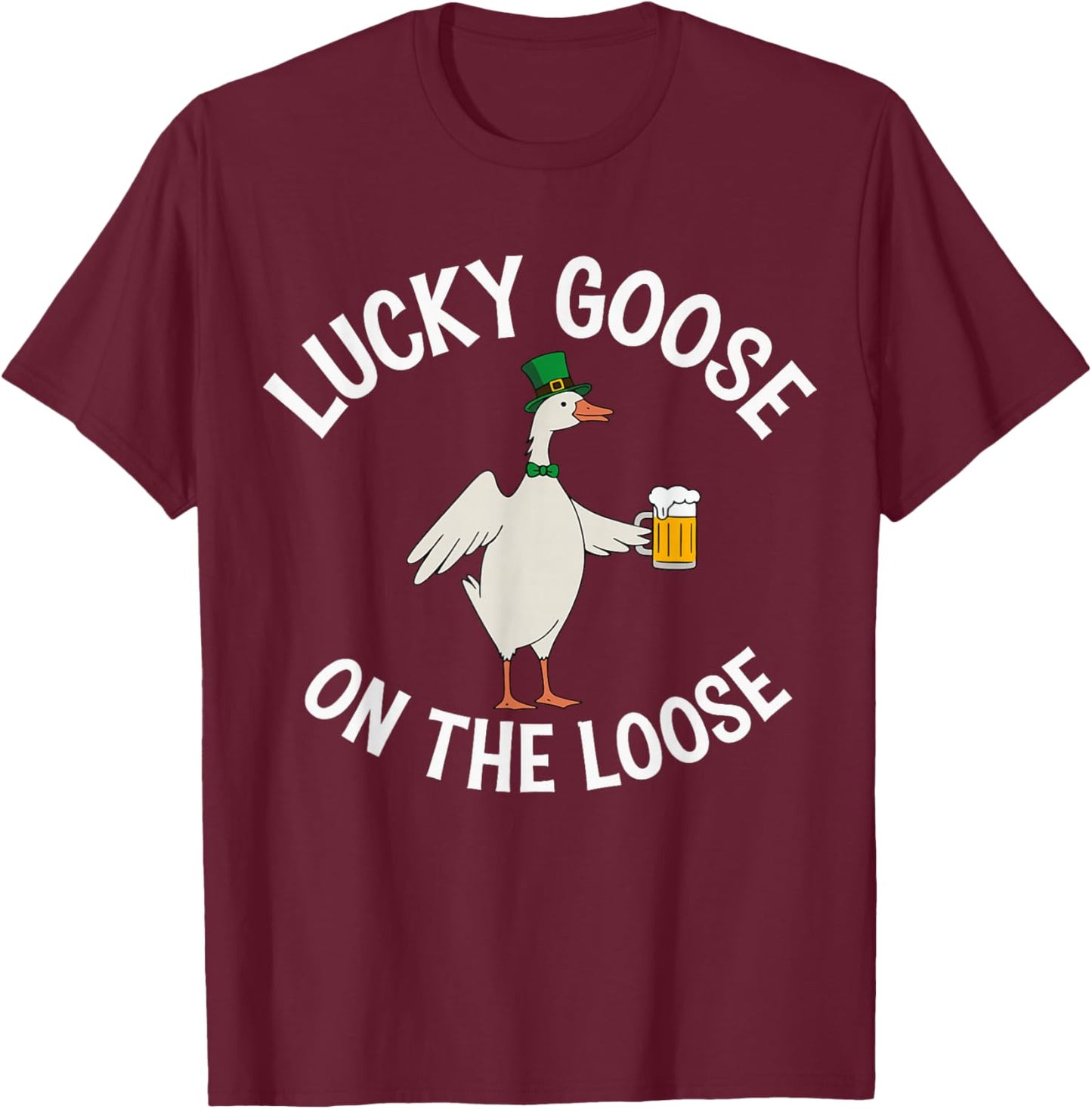 Lucky Goose On The Loose T-Shirt - T-Shirt | Maroon