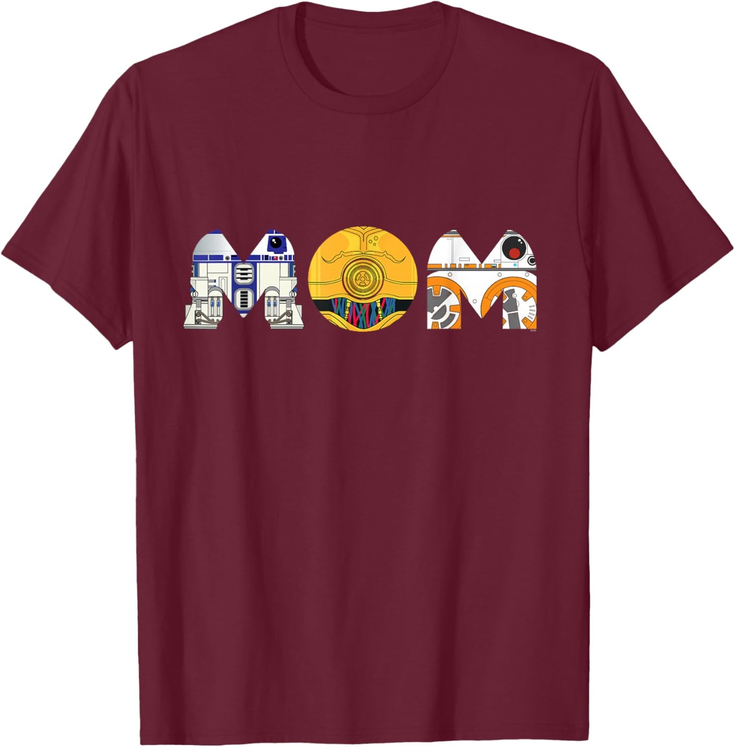 Star Wars Droids R2-D2 C-3PO BB-8 Mom Mother’s Day Birthday T-Shirt - T-Shirt | Maroon