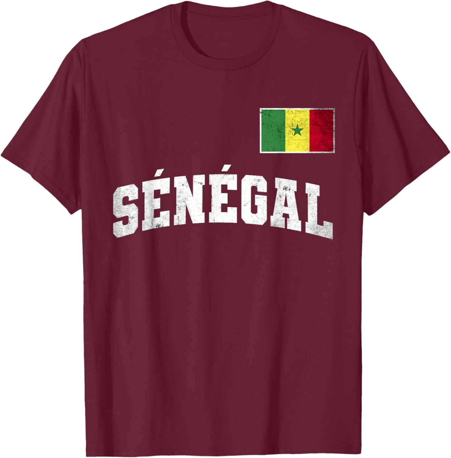 Drapeau de la Sénégal - Supporters Sénégalais T-Shirt - T-Shirt | Maroon