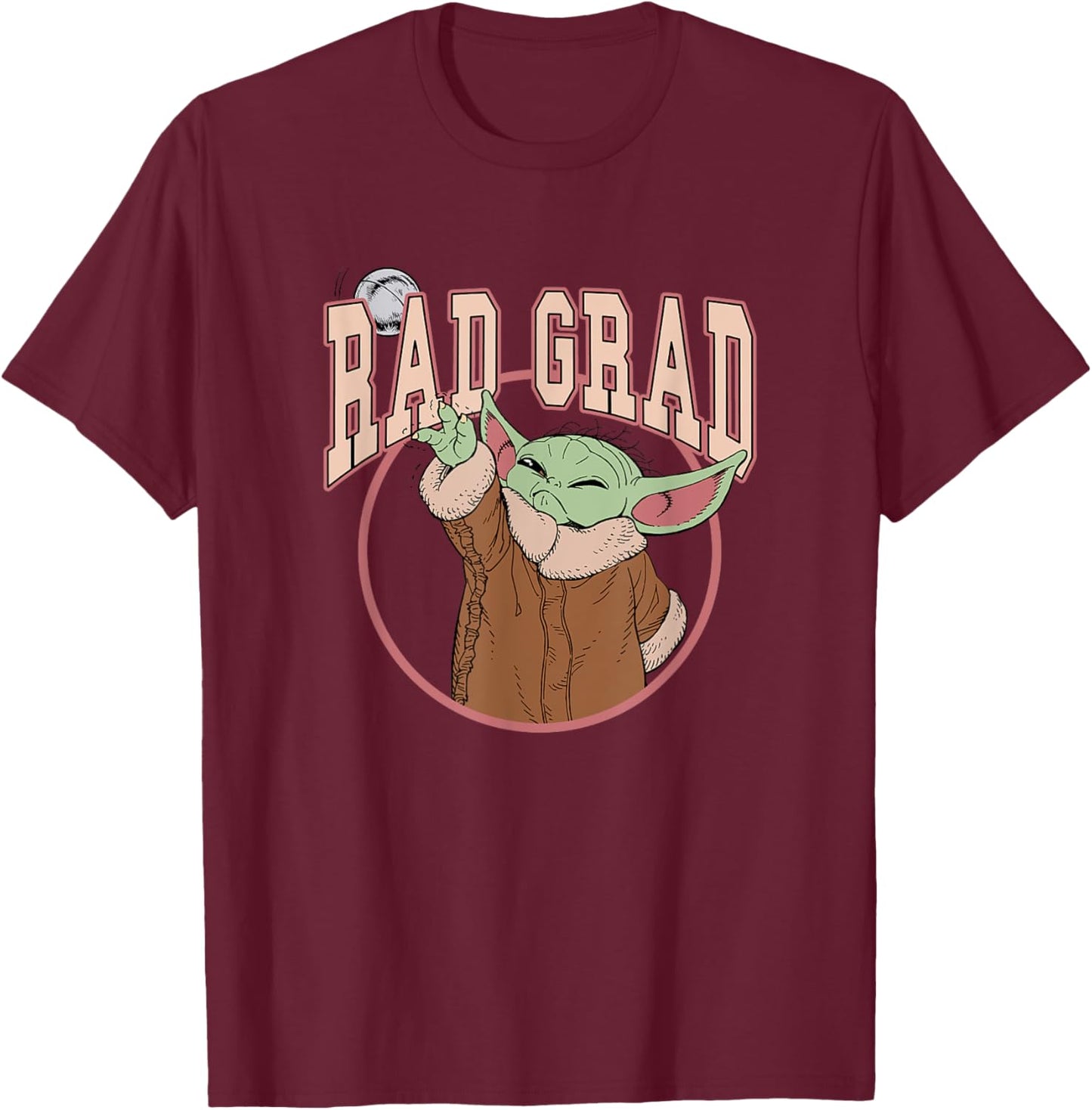 Star Wars The Mandalorian Graduation Rad Grad Grogu T-Shirt - T-Shirt | Maroon
