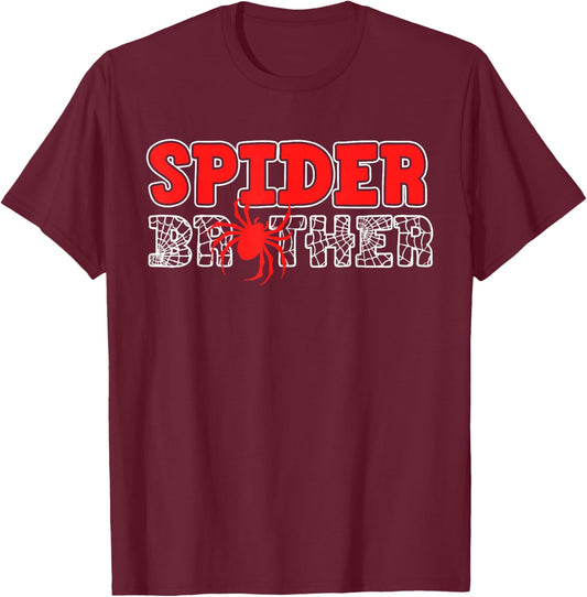 Spider Brother Kid Spidey Birthday Matching Family Christmas T-Shirt - T-Shirt | Maroon