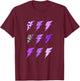 Purple Color Lightening Strike-x9 Purple Graphic T-Shirt - T-Shirt | Maroon
