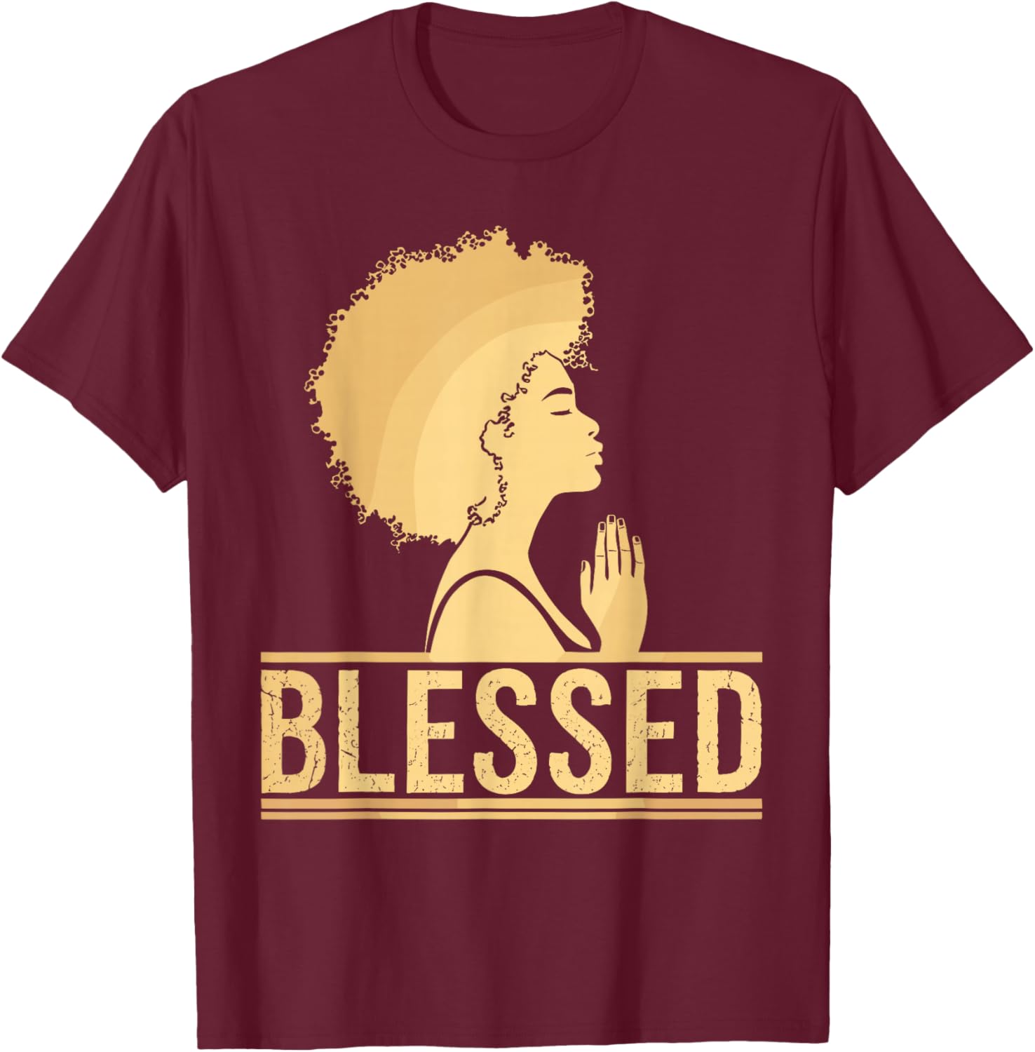 African Black Queen Art Girl Melanin African Print T-Shirt - T-Shirt | Maroon
