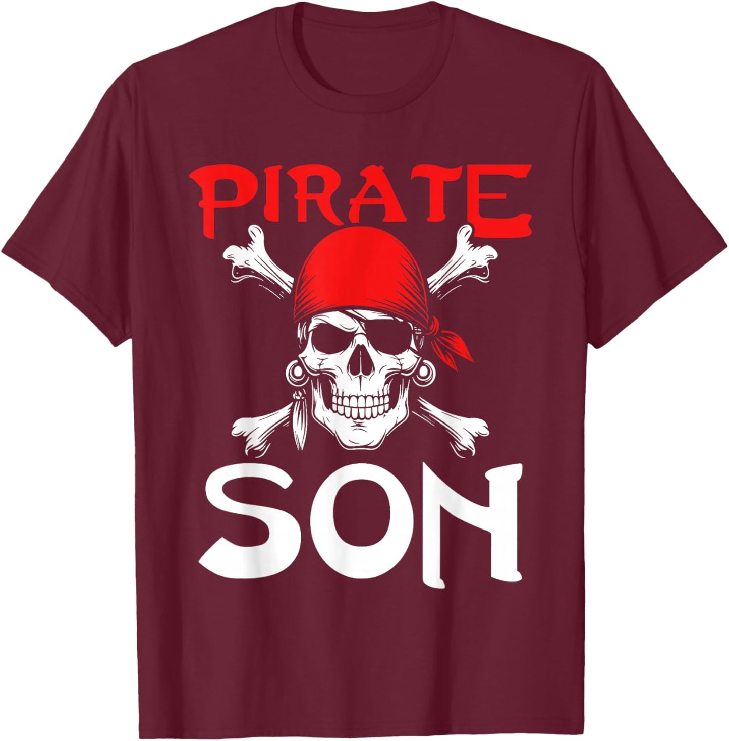Pirate Son Pirate Skull T-Shirt - T-Shirt | Maroon
