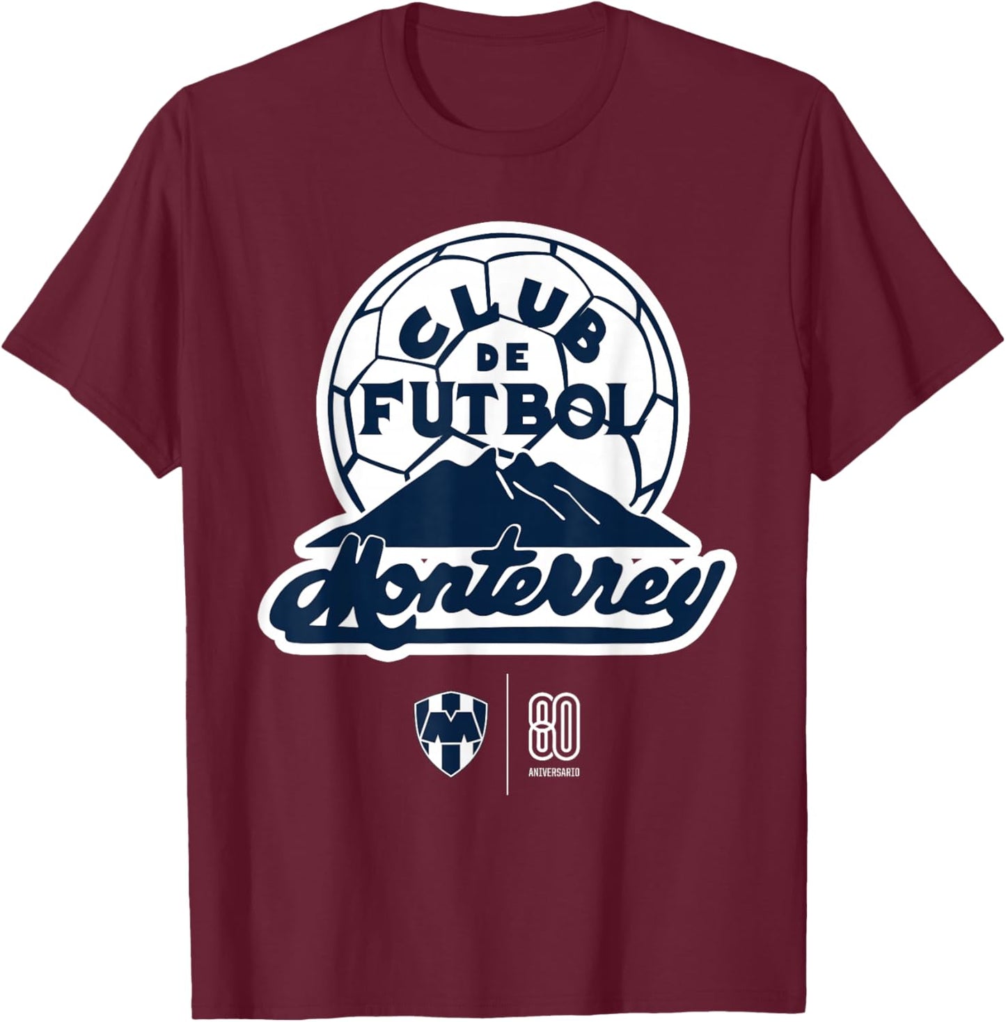 Rayados de Monterrey 80th Anniversary T-Shirt - T-Shirt | Maroon