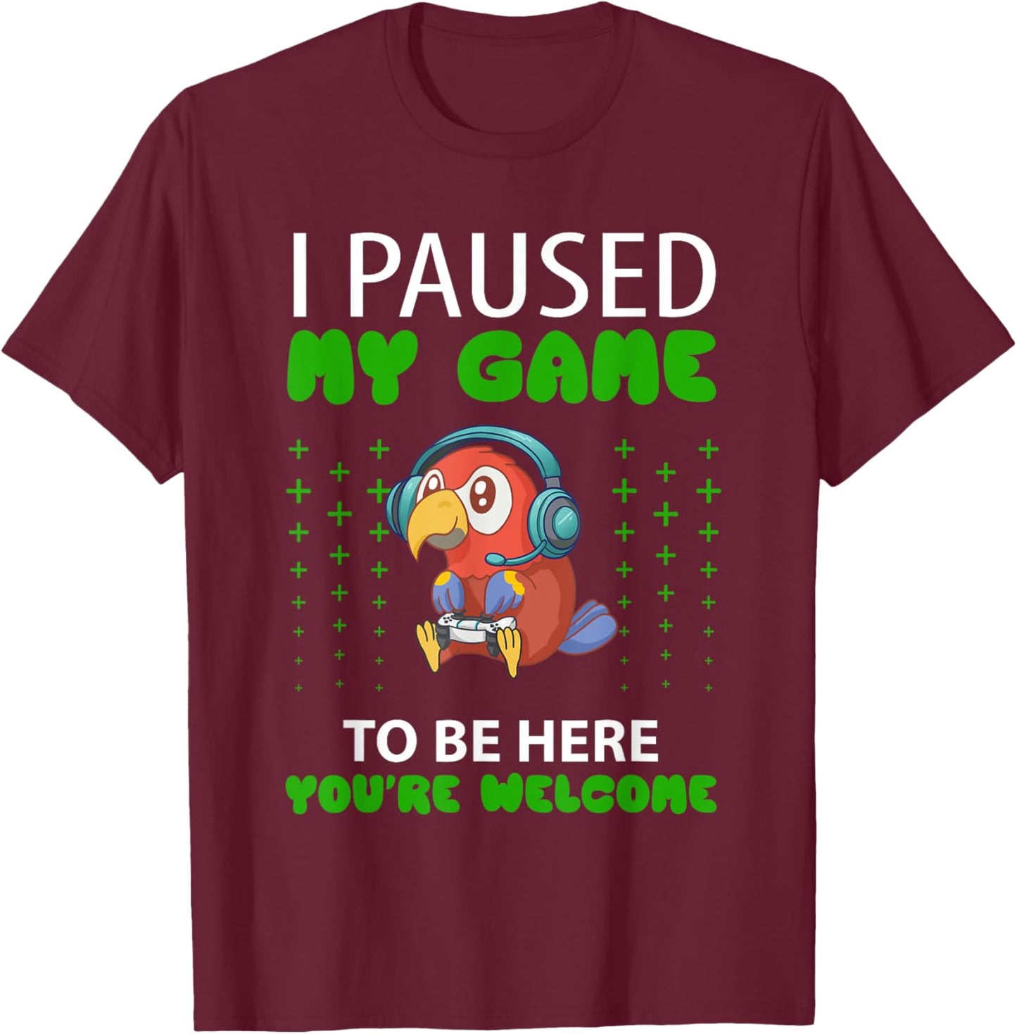 Owl Gamer Video Game Gaming T-Shirt - T-Shirt | Maroon