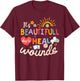 Its A Beautiful Day To Heal Wounds Retro Wound Care Nurse Os T-Shirt - T-Shirt | Maroon