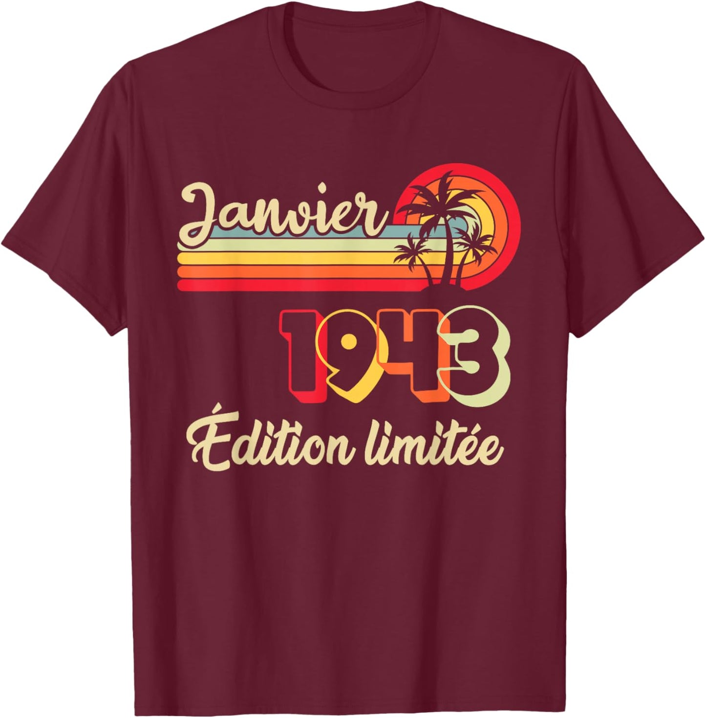 January 1943 83 Years Birthday Gift Man January 1943 T-Shirt - T-Shirt | Maroon