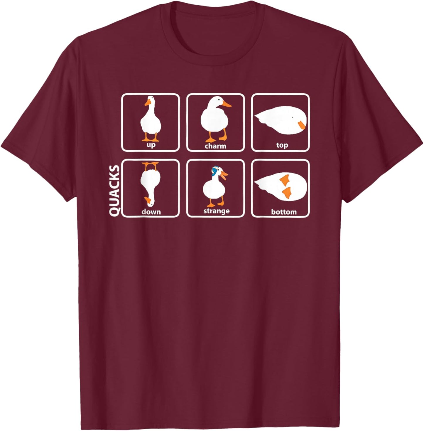 Funny Physics Pun Duck Teacher Science Math T-Shirt - T-Shirt | Maroon
