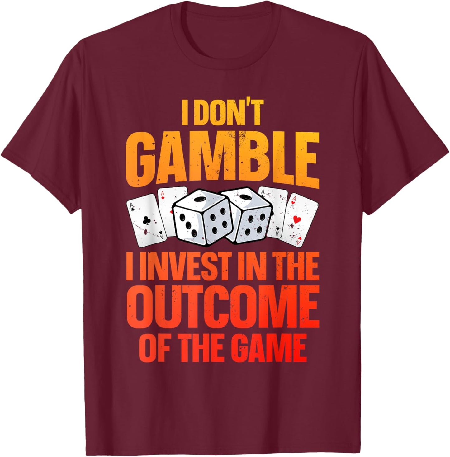 Funny Gambling Art Women Casino Poker Player Gambler T-Shirt - T-Shirt | Maroon